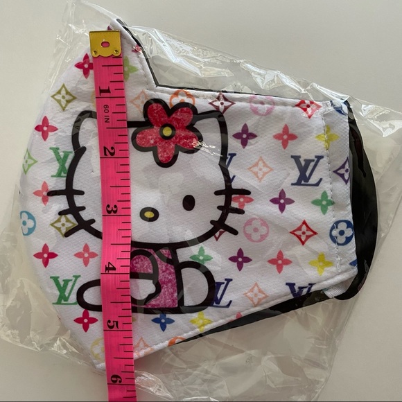 Hello Kitty face mask colorful rainbow reusable flower designer style new one sz - Picture 6 of 6